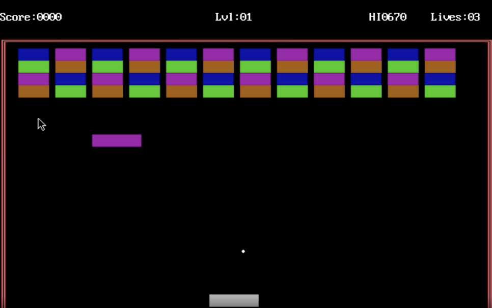 10. Atari Breakout Game in Assembly