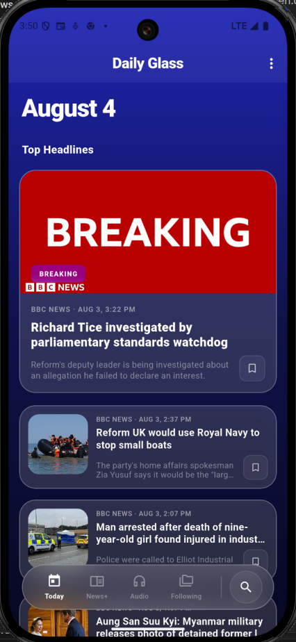 2. NewsApp (Daily Glass)